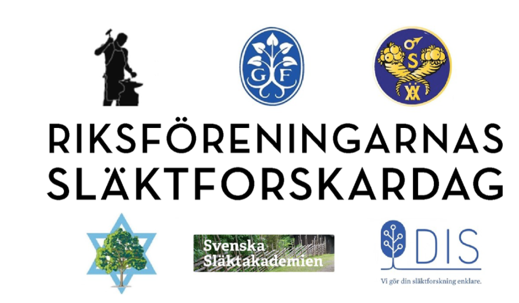 Logotyp för Riksföreningarnas släktforskardag lördag den 8 februari 2025.